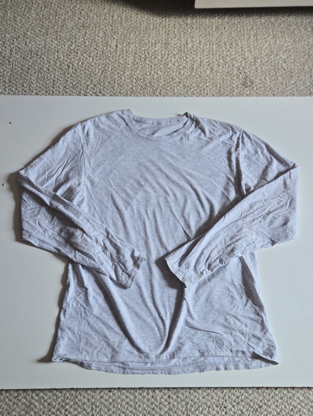 Men's Long Sleeve Crewneck Shirt - Light Gray